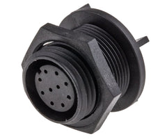 Circular socket connector bulkhead 10w solder pins px0413/10s/pc