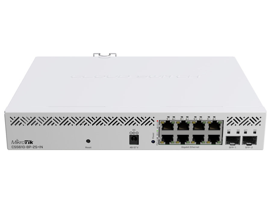 MikroTik SwOS Lite Cloud Smart Switch 8 Port PoE 2 SFP+ | CSS610-8P-2S+IN
