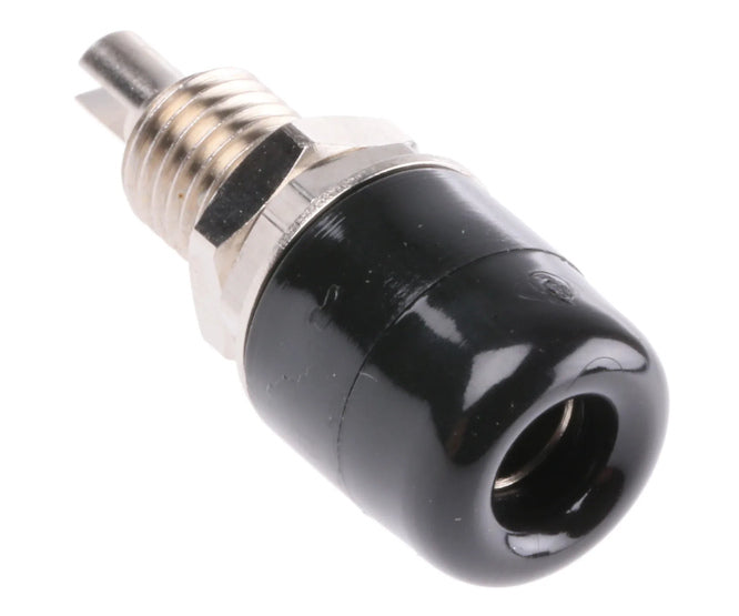 Banana socket 4mm black solder tl=21mm rc11 black