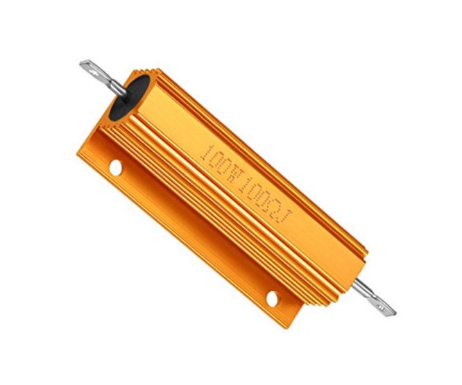 Resistor 100w aluminum w/w in 50w case 100e - s/side mount 100w-100e-j