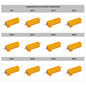 Assortment of 12 values of 50w alu clad resistors 0e1 to 0e82 res-ass-50w-lv1