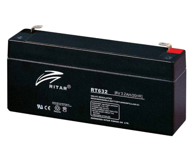 Battery sla 6v 3.2ah 134x35x61mm rt632