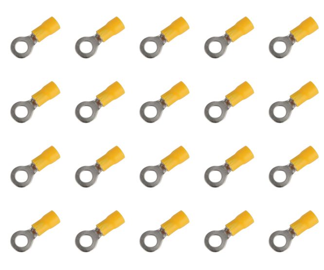 Terminal pre-ins ring lug yellow r=5.3mm-1k/bag rv5.5-5