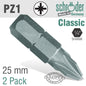 POZI.NO.1X25MM CLASSIC BIT 2CD