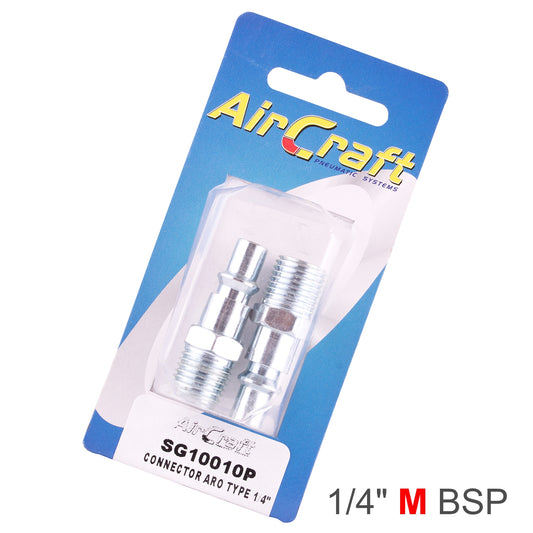 CONNECTOR ARO TYPE 1/4' MALE 2PACK