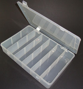 Abs enclosure clear 18-compartment lr sp77985 275x195x52mm