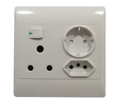 1l 16a +euro+schuko 4x4 flush mount sti-1087