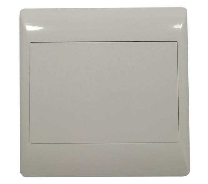 Blank mains white plastic cover plate 4x4 sti-1130