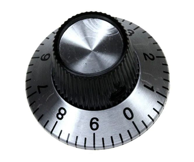 6.35mm metal knob with 0-9 scale d=29 - debulk c2-knob