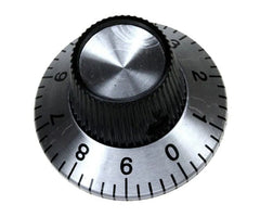 6.35mm metal knob with 0-9 scale d=29 - debulk c2-knob