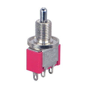 Minin toggle switch spdt (on)-off-(on) solder t8014a-tlbq-e-h