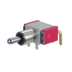 Mini toggle switch spdt r/a (on)-off-(on) pc t8020a-tnr-e-h