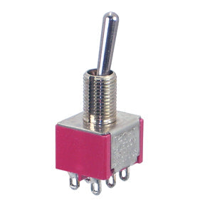Mini toggle switch dpdt on-(on) sol t80t-8011a-sebq