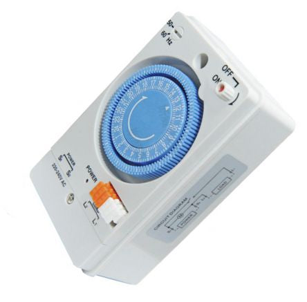 220vac electro-mech timer 16a, 48x30min segments tb178