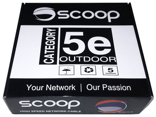 Scoop 100m Box Cat5e Outdoor FTP CCA Cable