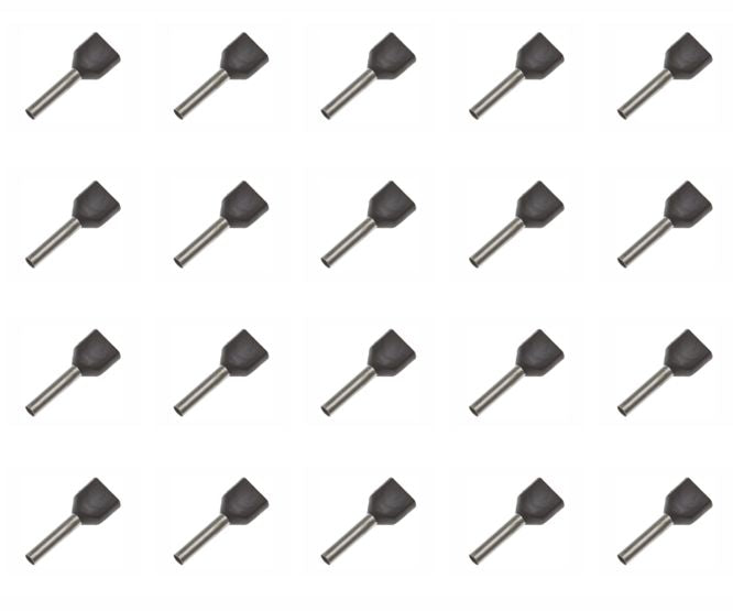 Terminal bootlace black twin 2x1.5mm - 1k/bag tevn1512-bk