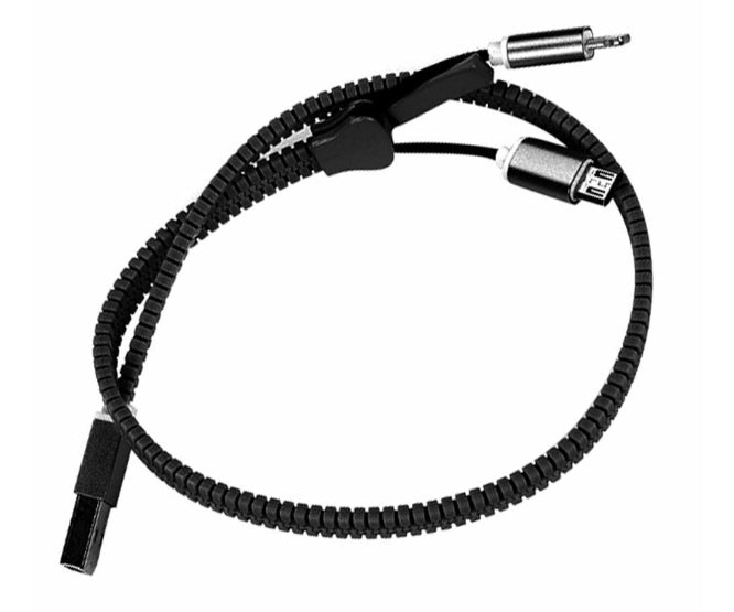 Usb 2.0 plug to 2 x micro usb plug zip cable black - 300mm tmc-011blk