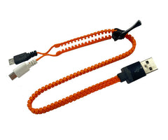 Usb 2.0 plug to 2 x micro usb plug zip cable orange - 300mm tmc-011mor