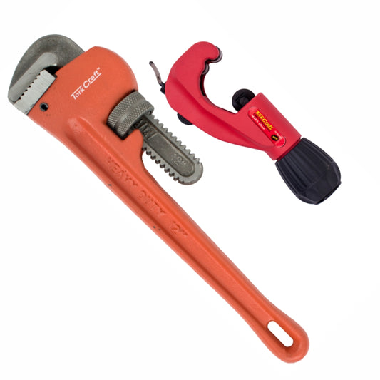 PIPE & TUBE CUTTER 6-35MM TC PC635 C/W PIPE WRENCH 300MM TC602300