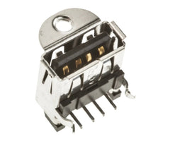 Usb socket r/a pcb type-a with/mounting flange uba-4r-d14c2-4d