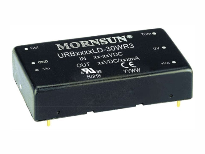 Dc-dc converter i=48v/24v o=24v @ 1.25a urb4824ld-30wr3