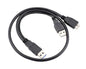 Dual usb a - micro b usb 3.0 cable black 1m 210410
