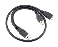 Dual usb a - micro b usb 3.0 cable black 1m 210410