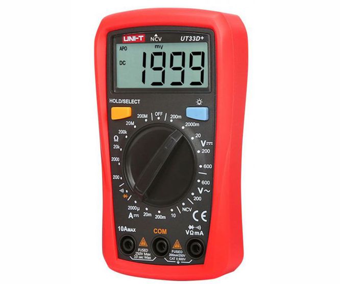 Multimeter 3-1/2 digits auto-off 500v 10a ut33d+