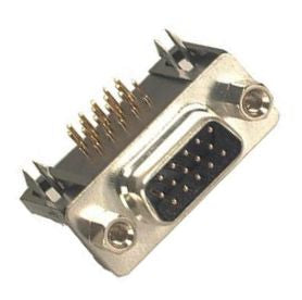 Plug d-sub 15w vga pcb r/a metal vga15pr / hdl15ptk1ys