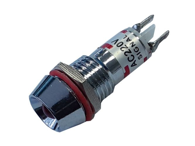 5mm led indicator 220vac red panel hole=10mm xd22-10-220vac-rd