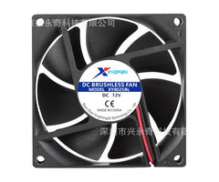 12v axial fan 80sqx25mm ball 43.5cfm leads xy8025bl12m