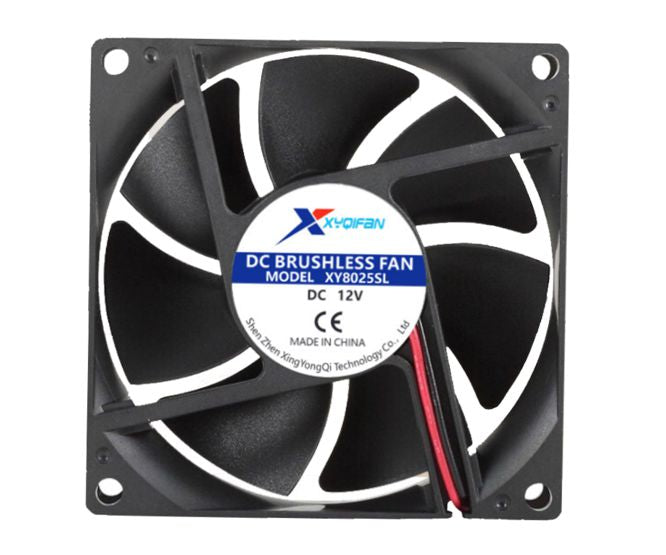 12v axial fan 80sqx25mm sleeve 43.5cfm leads (?) xy8025sl