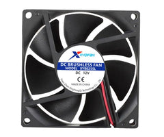 12v axial fan 80sqx25mm sleeve 43.5cfm leads (?) xy8025sl