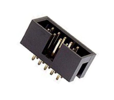 Header box str pcb 6w 2.54mm gold plated kf1009-6p-o *dbk*