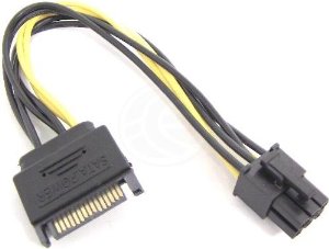 SATA MALE 15 PIN TO 6 PIN PCI-E - Price Concious Spot >>>  PC SPOT