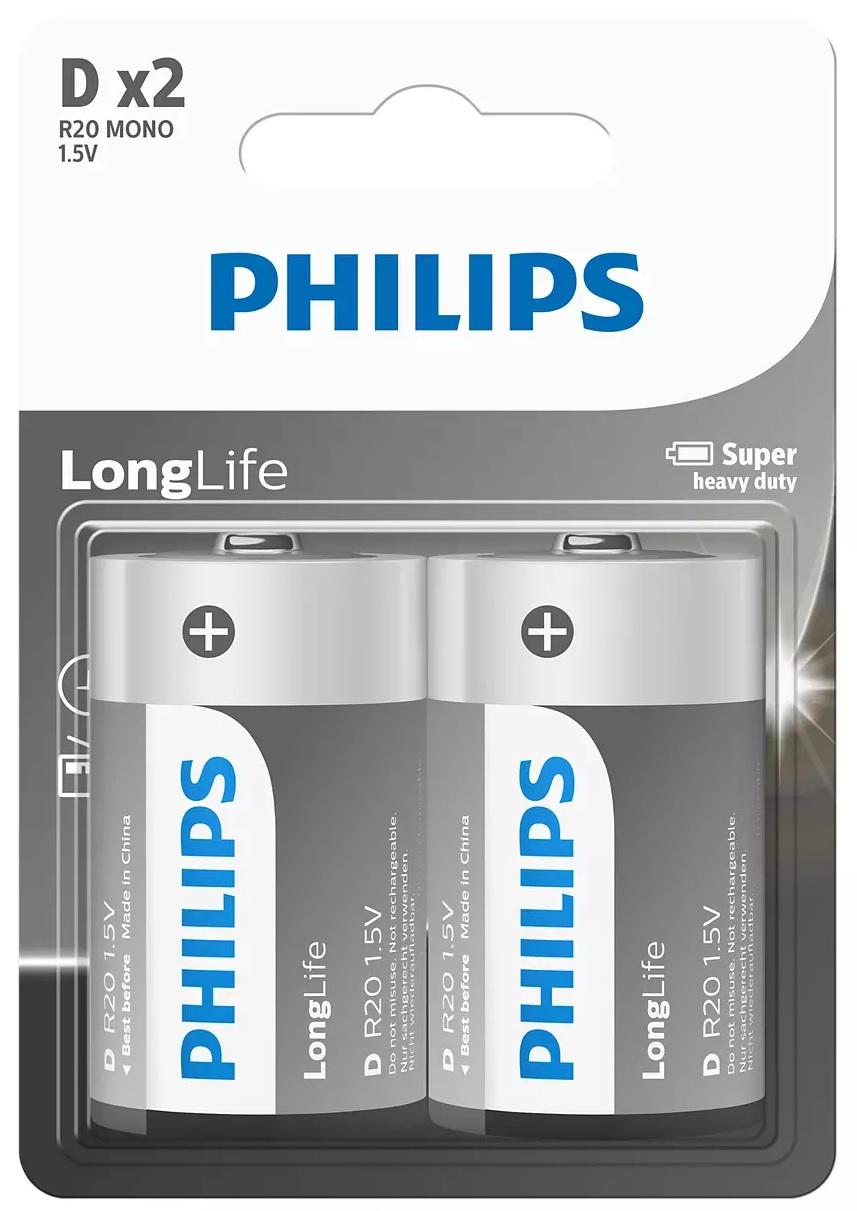 LONGLIFE BATTERY D 2 PACK