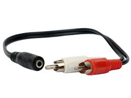 2 X RCA (MALE) TO STEREO (FEMALE)10CM - Price Concious Spot >>>  PC SPOT